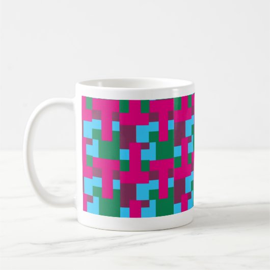 Abstract Multicolored Patroon met Meetkunde Koffiemok (Links)