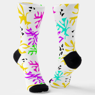Abstract multikleurig neonpatroon sokken
