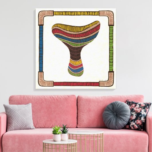 Abstract Mushroom Canvas Afdruk (Insitu (Woonkamer))