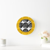 Abstract Mustard Yellow and Grey Ronde Klok (Huis)