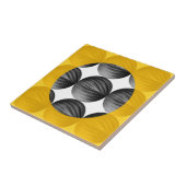 Abstract Mustard Yellow and Grey Tegeltje (Zijkant)