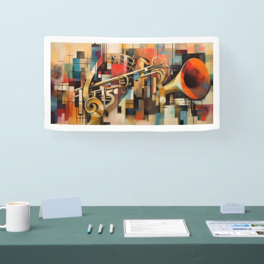 Abstract muziekgereedschap spandoek (Beurs)