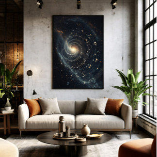 Abstract Muzikaal Universum Spiraal Poster