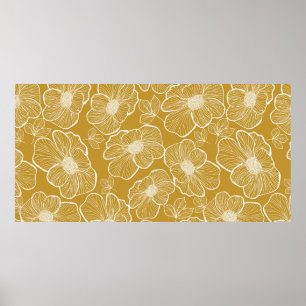 Abstract naadloos bloempatroon. Bloemkwekerij Poster