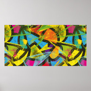 Abstract naadloos chaotisch patroon. Behangselpapi Poster