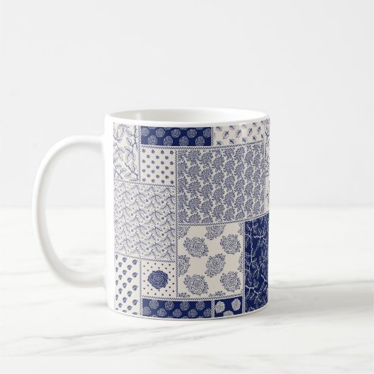 Abstract naadloos, delicaat patchwork-patroon, don koffiemok (Links)