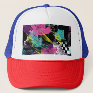 Abstract naadloos, meisjes jongens mode, kleurrijk trucker pet