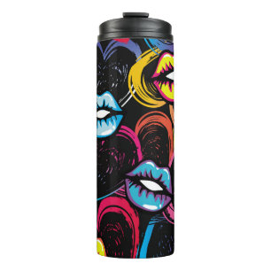 Abstract naadloos mode patroon. Schoonheidsstijl Thermosbeker