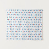 Abstract naadloos patroon in blauw en rood op crèm wandkleed (Voorkant (horizontaal))