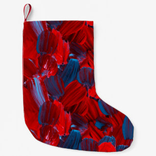 Abstract naadloos patroon in rode en blauwe kleur kleine kerstsok