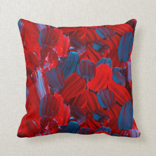 Abstract naadloos patroon in rode en blauwe kleur kussen