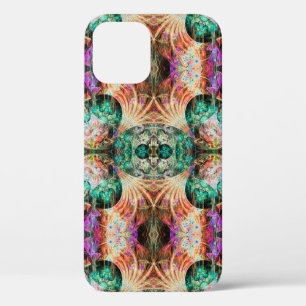 Abstract naadloos patroon met bloemen en decoratie iPhone 12 hoesje