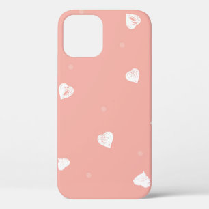 Abstract naadloos patroon met handtekenharten iPhone 12 hoesje
