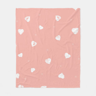 Abstract naadloos patroon met handtekenharten fleece deken