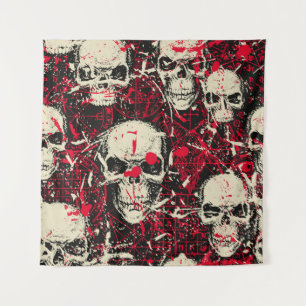 Abstract naadloos patroon met sinistere menselijke wandkleed