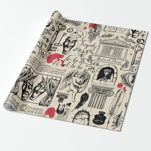 Abstract naadloos patroon op het thema van het the cadeaupapier (Uitgerold)