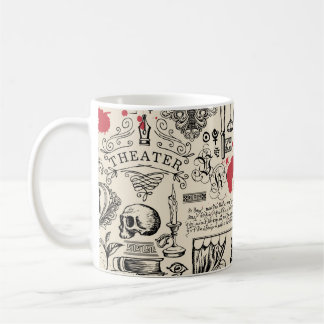 Abstract naadloos patroon op het thema van het the koffiemok