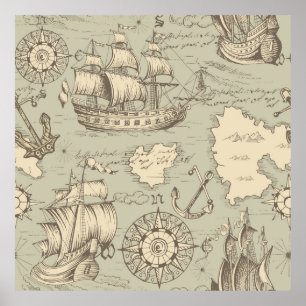 abstract naadloos patroon op het thema van poster