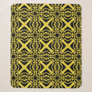 Abstract naadloos patroon van zwarte en goudkleur sherpa deken