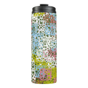 Abstract naadloos patroon. Verf van de lente Thermosbeker
