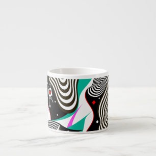 Abstract naadloos patrooncreatief ontwerp espresso kop