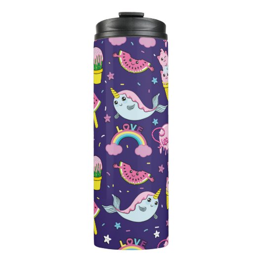 Abstract naadloos roompatroon. Creative vint Thermosbeker (Voorkant)