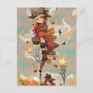 Abstract najaar witch Briefkaart