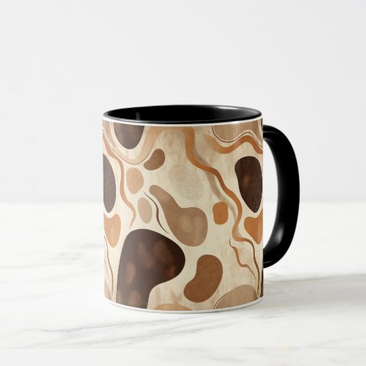 Abstract Nature Motif Mug – Soft Organic Elements Mok (Voorkant rechts)