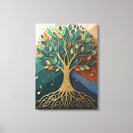 Abstract Nature Symphony Tree of Music Canvas Wall