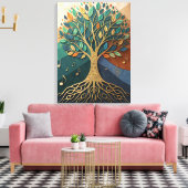 Abstract Nature Symphony Tree of Music Canvas Wall Afdruk (Insitu (Woonkamer))