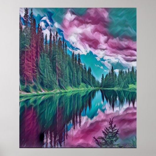 Abstract Natuur bos Wilderness Landschap Poster (Voorkant)