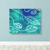 abstract natuur wand blauw omwikkeldoek canvas afdruk (Insitu (Houten vloer))