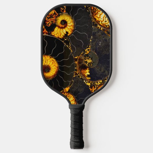 Abstract Nautilus patroongeel goud Pickleball Paddle (Voorkant)