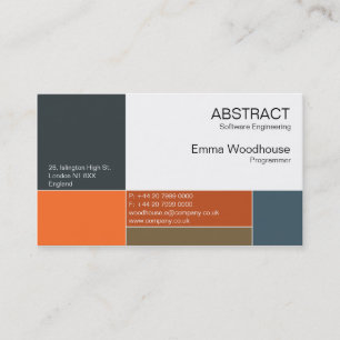 Abstract Navy Blue en Rusty Oranje Visitekaartje
