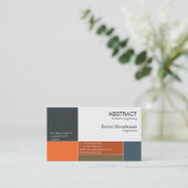 Abstract Navy Blue en Rusty Oranje Visitekaartje (Staand voorkant)