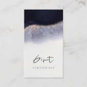 Abstract Navy Gold Watercolor Gift Certificate Visitekaartje (Voorkant)