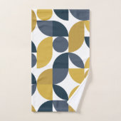 Abstract Navy Mustard geometrisch patroon Bad Handdoek (Handdoek)