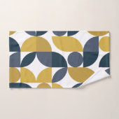 Abstract Navy Mustard geometrisch patroon Bad Handdoek (Handdoek)