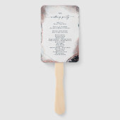 Abstract Navy & Roos Gold huwelijksceremonie progr Handwaaier (Achterkant)