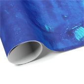 Abstract Neon Buitenspatie Blauw Cadeaupapier (Rol Hoek)