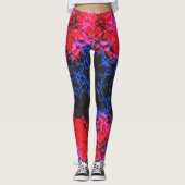 Abstract Neon Cracked Earth Pattern Leggings (Voorkant)