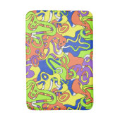 Abstract Neon Doodle Maze Patroon Badmat (Voorkant Verticaal)