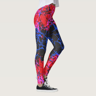 Abstract Neon Gebarsten Aardpatroon Leggings