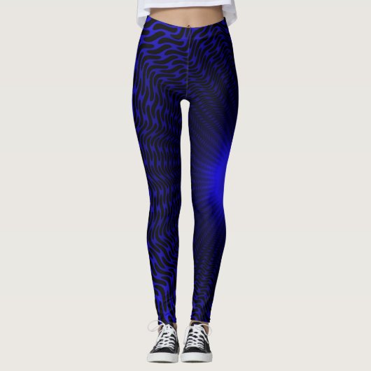 Abstract neon licht geometrisch sterrenontwerp leggings (Voorkant)