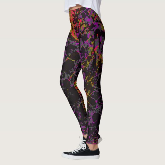 Abstract Neon Military Camouflage Chaos Leggings (Links)
