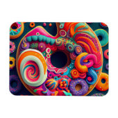 Abstract Neon Rainbow Donut Art Magneet (Horizontaal)