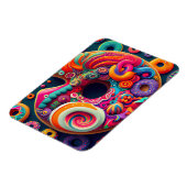 Abstract Neon Rainbow Donut Art Magneet (Linkerzijde)