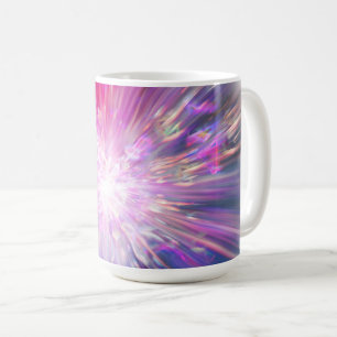 Abstract neon roze en blauwe energie-uitbarsting g koffiemok