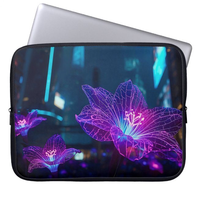 Abstract Neon Veins 15' Laptop Sleeve (Voorkant)