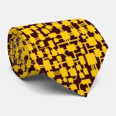 Abstract netwerk - Amber op donkerbruin 330000 Stropdas (Opgerold)